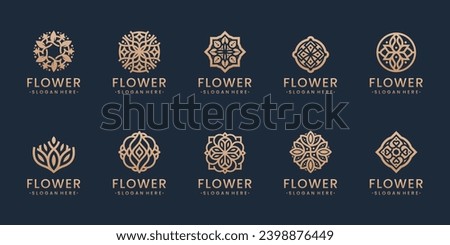 Abstract beauty floral flower luxury icon logo design