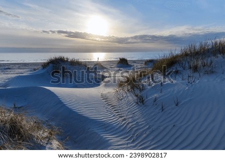 Sandy beach of Baltic sea, Liepaja, Latvia. Royalty-Free Stock Photo #2398902817