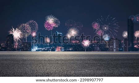 night celebration way firework city Royalty-Free Stock Photo #2398907797