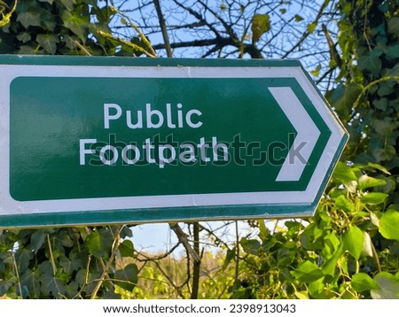 Public footpath sign at Woodbury Common in Devon
