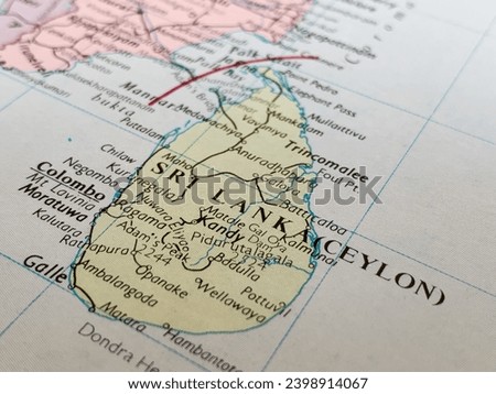 Map of Sri Lanka, world tourism, travel destination