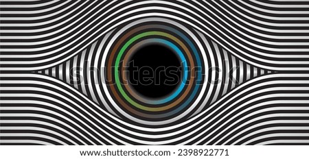 Abstract panoramic eye with variation inn colors. Vector illustration. Royalty-Free Stock Photo #2398922771