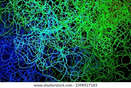 Dark Blue, Green vector background with abstract shapes. Colorful chaotic forms with gradient in modern style. Elegant design for wallpapers.