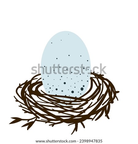 Hand drawn art of Easter egg. Vector illustration card.