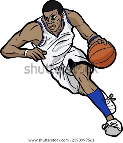 basketball player action illustration clip art