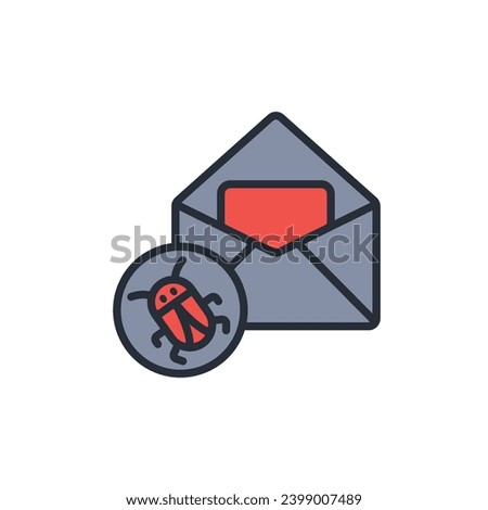 Email Virus icon. vector.Editable stroke.linear style sign for use web design,logo.Symbol illustration.