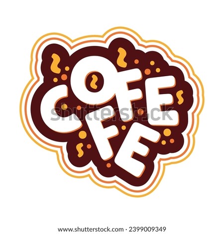coffee logo on brown background. vector coffee logo
