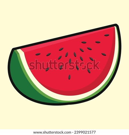 Watermelon Palestine Symbol for Peaceful Country . Green, White, Red, Black. Fresh Watermelon