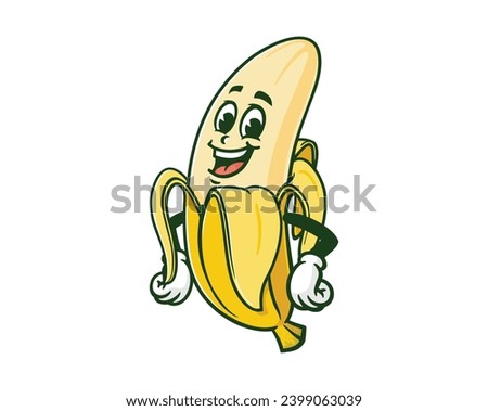 Banana laugh cartoon mascot illustration character vector clip art