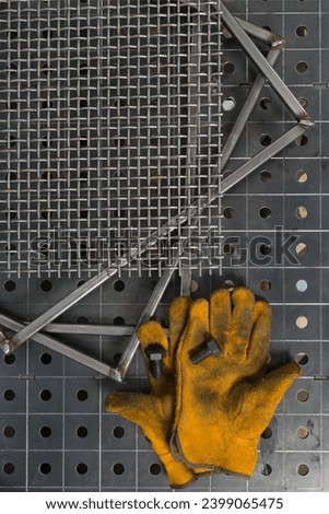 welder's workplace, top view, close-up Royalty-Free Stock Photo #2399065475