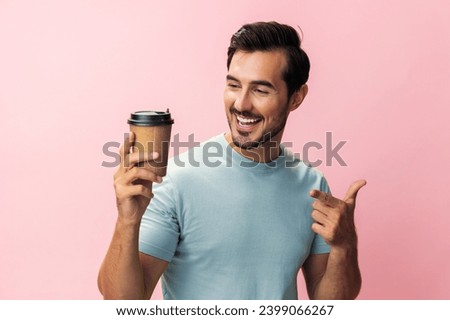 T-shirt man energy paper hot coffee studio cup tea mug drink