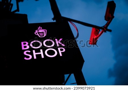A sign of a book cafe