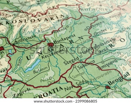 Map of Hungary, world tourism, travel destination