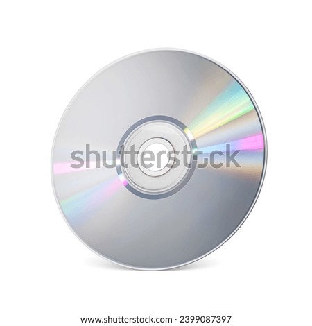 CD or DVD ROM disk for music, video, movie or data storage isolated on white background.