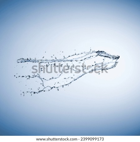 Water splash against a blue background