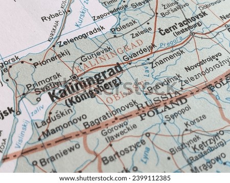 Map of Kaliningrad, Russia,world tourism, travel destination