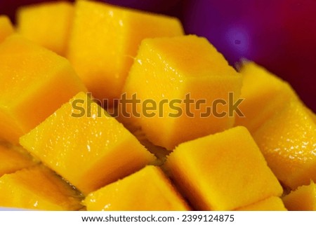 Fresh mango fruit is high in vitamins, healthy mango juice.