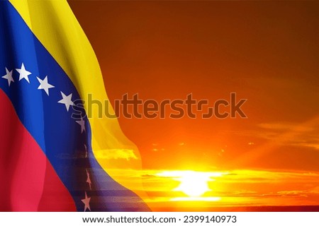 Flag of Venezuela against the sunset