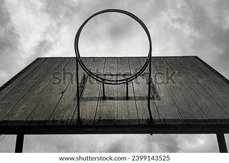 Low angle photo of the basketball ring 