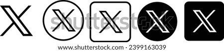 X icon twitter new icon, Social media icons	 Royalty-Free Stock Photo #2399163039