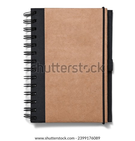 Brown note book cover and drak brown note book cover or lecture note book in white apparel in white background. 