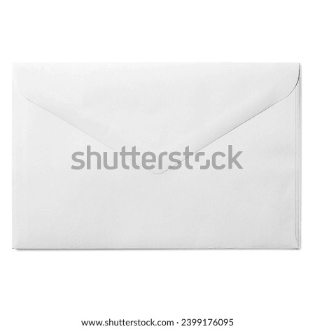 Set of white envelopes (sealed, empty and with a blank paper inside), isolated on white background.
