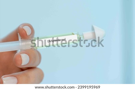 Dexpanthenol: A provitamin of B5 that supports the healing of irritated nasal tissues and helps maintain their moisture. Royalty-Free Stock Photo #2399195969