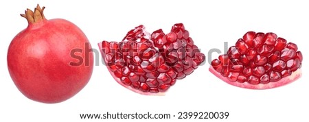 pomegranate seeds, pomegranate and seeds isolated, transparent PNG, PNG format, collection