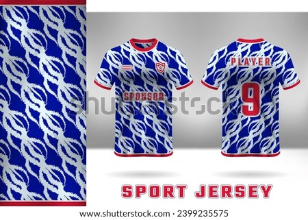 Artistic sports jersey design with front and back visible waves