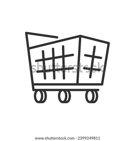Shopping cart, linear icon. Line with editable stroke