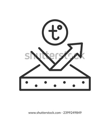 Material reflecting temperature, linear icon. Thermal insulator, insulator. Line with editable stroke Royalty-Free Stock Photo #2399249849