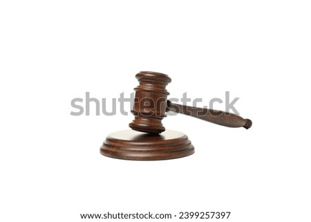 PNG, Wooden hammer and stand, isolated on white background Royalty-Free Stock Photo #2399257397