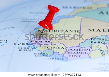 Senegal pin on map of Africa