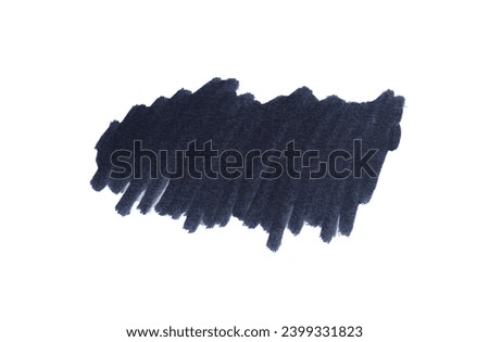 Hand drawn black marker stroke isolated on a white background