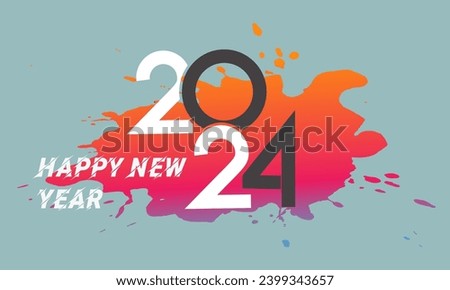 Happy new year 2024 square template with best design hanging number. Greeting concept for 2024 new year celebration in 2024