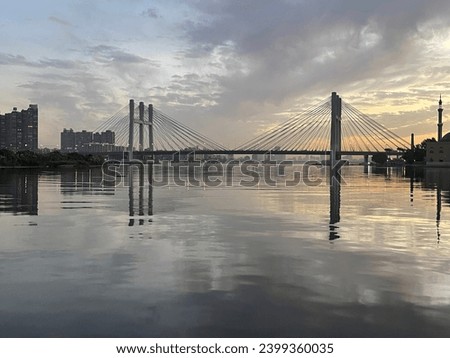 Picture of Rod El Farag Bridge, Cairo, Egypt by sunset