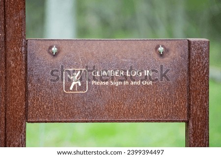climber log in iron sign in Usa Park