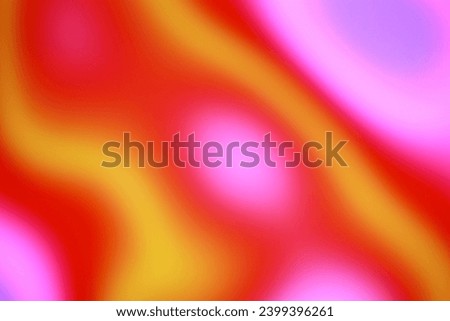 Gradation blurry color of fluorescent wave pattern on red and yellow background