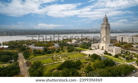 Baton Rouge, LA - December 1, 2023: The Louisiana State Capitol Building in Downtown Baton Rouge Royalty-Free Stock Photo #2399396969