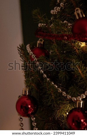Christmas, tree, holidays, garland, Christmas tree decorations, light, room, studio, lanterns, candles, new year, winter, winter mood, holidays