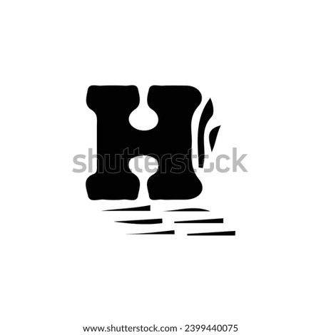 H icon. Simple style H company poster background symbol. H brand logo design element. H t-shirt printing. Vector for sticker.