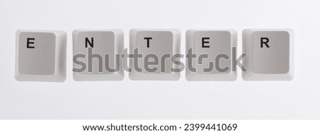 Keyboard enter button on white background