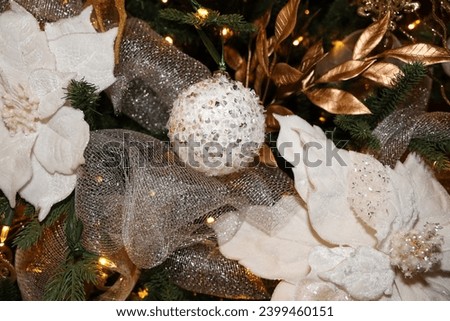 White and gold Christmas background.