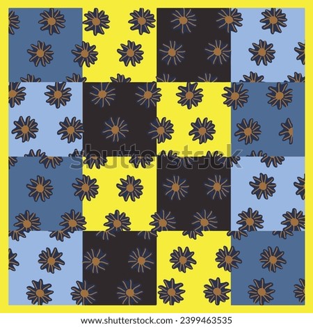 Daisy, flowers pattern, rotation graphic design, textile, decorative etc