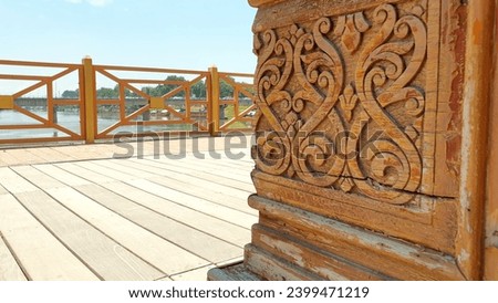 Zero bridge srinagar’s beautiful wooden gold architecture on river jhelum