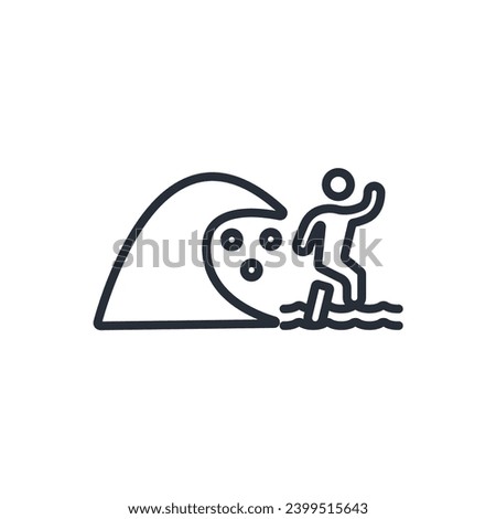 tsunami icon. vector.Editable stroke.linear style sign for use web design,logo.Symbol illustration.