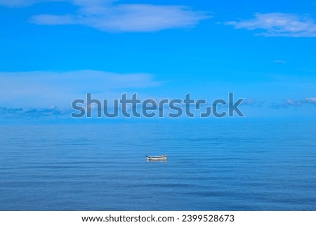 boat on blue sea in the Colombian Caribbean