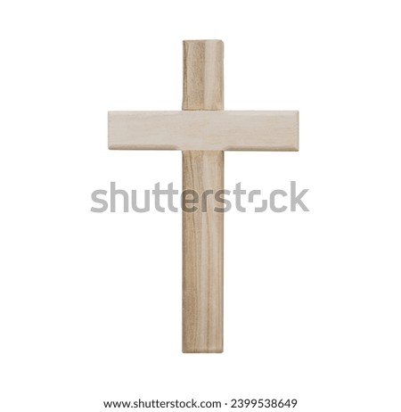 Simple wooden cross symbol of jesus christ and christian church
