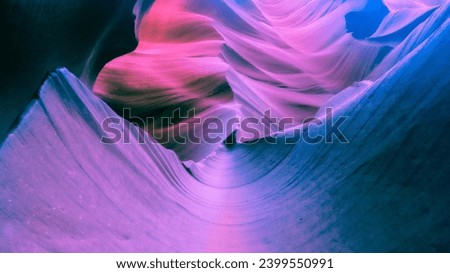 Look of water shaped smooth sandstone walls to unusual curves and adges in antelope national park in arizona, america, usa Royalty-Free Stock Photo #2399550991