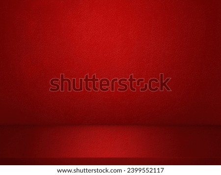 Empty bright red studio background, product display with copy space for displaying content design. Banner for product advertising